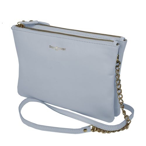 Bolso clutch piel gris claro San Stella Rittwagen